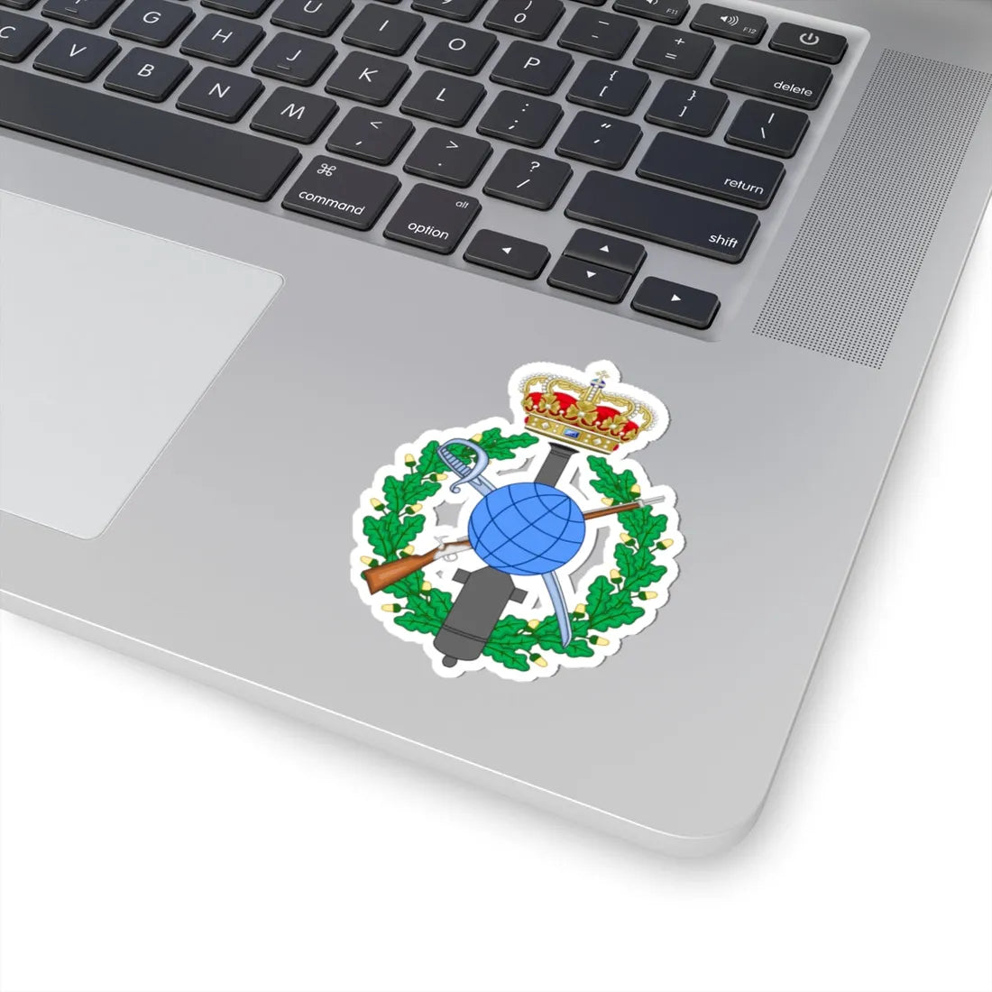 Emblem for the Danish General staff topographic department (Denmark) (Coat of Arms) STICKER Vinyl Kiss-Cut Decal - The Sticker Space