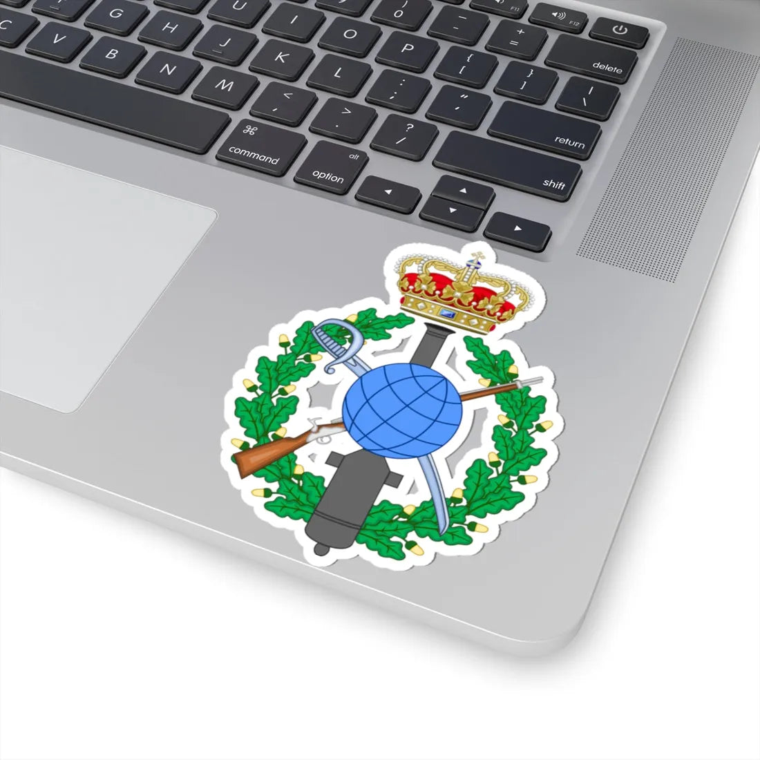 Emblem for the Danish General staff topographic department (Denmark) (Coat of Arms) STICKER Vinyl Kiss-Cut Decal - The Sticker Space