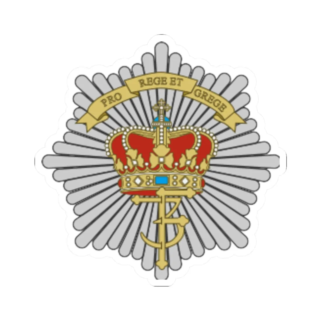 Emblem for the Danish Royal Life Guards (Denmark) (Coat of Arms) STICKER Vinyl Kiss-Cut Decal 2 Inch White - The Sticker Space