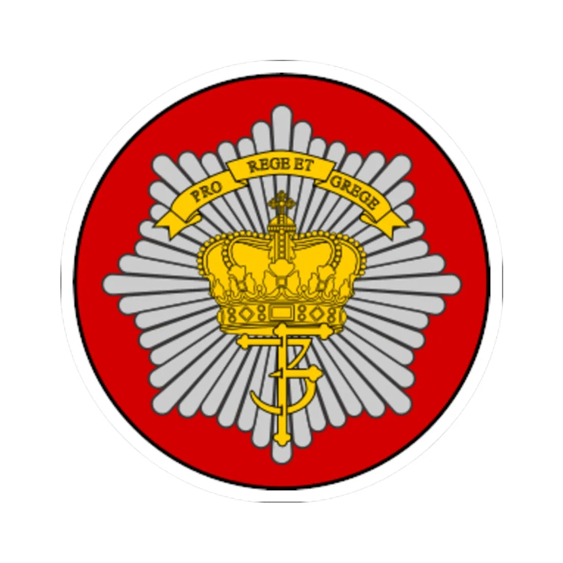 Emblem for the Danish Royal Life Guards I Battalion (Denmark) (Coat of Arms) STICKER Vinyl Kiss-Cut Decal 4 Inch White - The Sticker Space