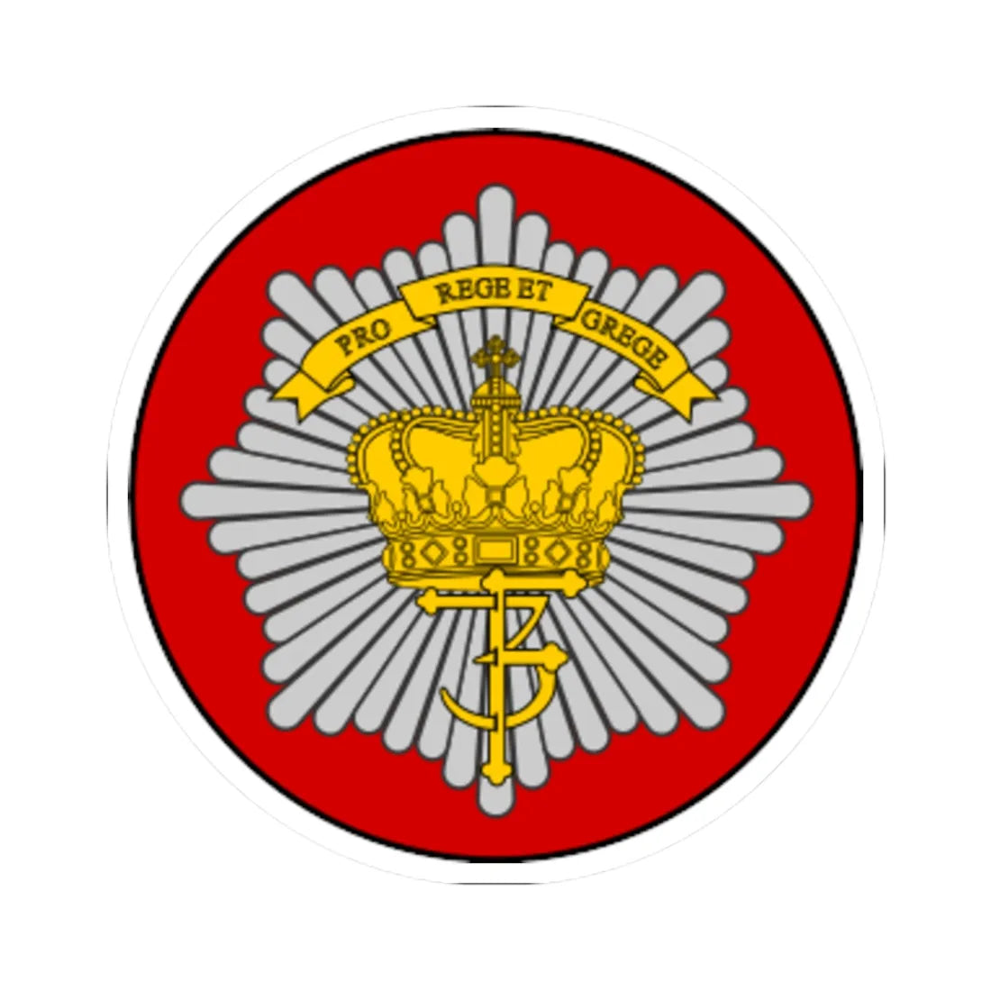 Emblem for the Danish Royal Life Guards I Battalion (Denmark) (Coat of Arms) STICKER Vinyl Kiss-Cut Decal - The Sticker Space