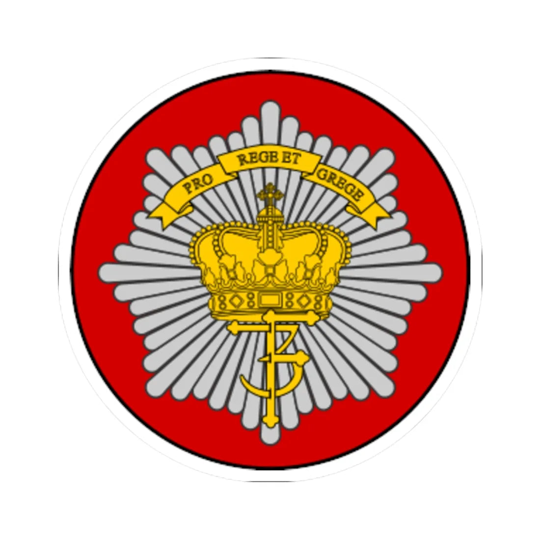 Emblem for the Danish Royal Life Guards I Battalion (Denmark) (Coat of Arms) STICKER Vinyl Kiss-Cut Decal - The Sticker Space