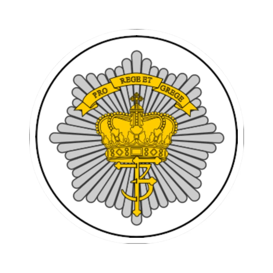 Emblem for the Danish Royal Life Guards II Battalion (Denmark) (Coat of Arms) STICKER Vinyl Kiss-Cut Decal 2 Inch White - The Sticker Space