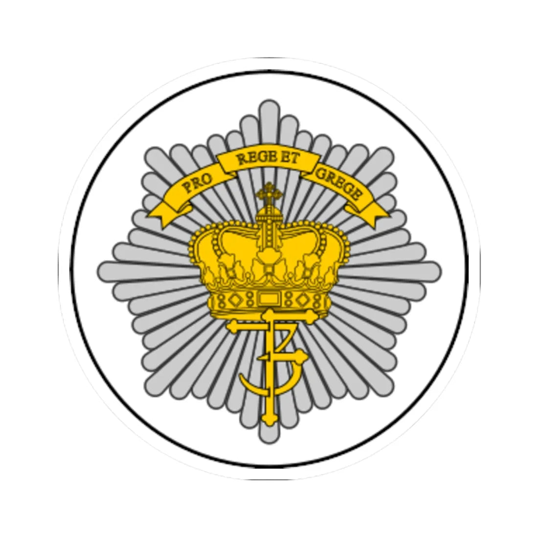 Emblem for the Danish Royal Life Guards II Battalion (Denmark) (Coat of Arms) STICKER Vinyl Kiss-Cut Decal 4 Inch White - The Sticker Space