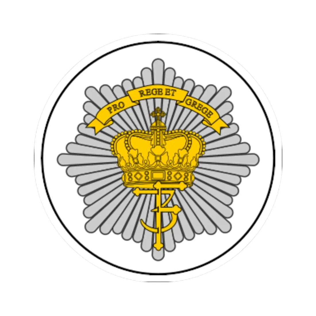 Emblem for the Danish Royal Life Guards II Battalion (Denmark) (Coat of Arms) STICKER Vinyl Kiss-Cut Decal 6 Inch White - The Sticker Space