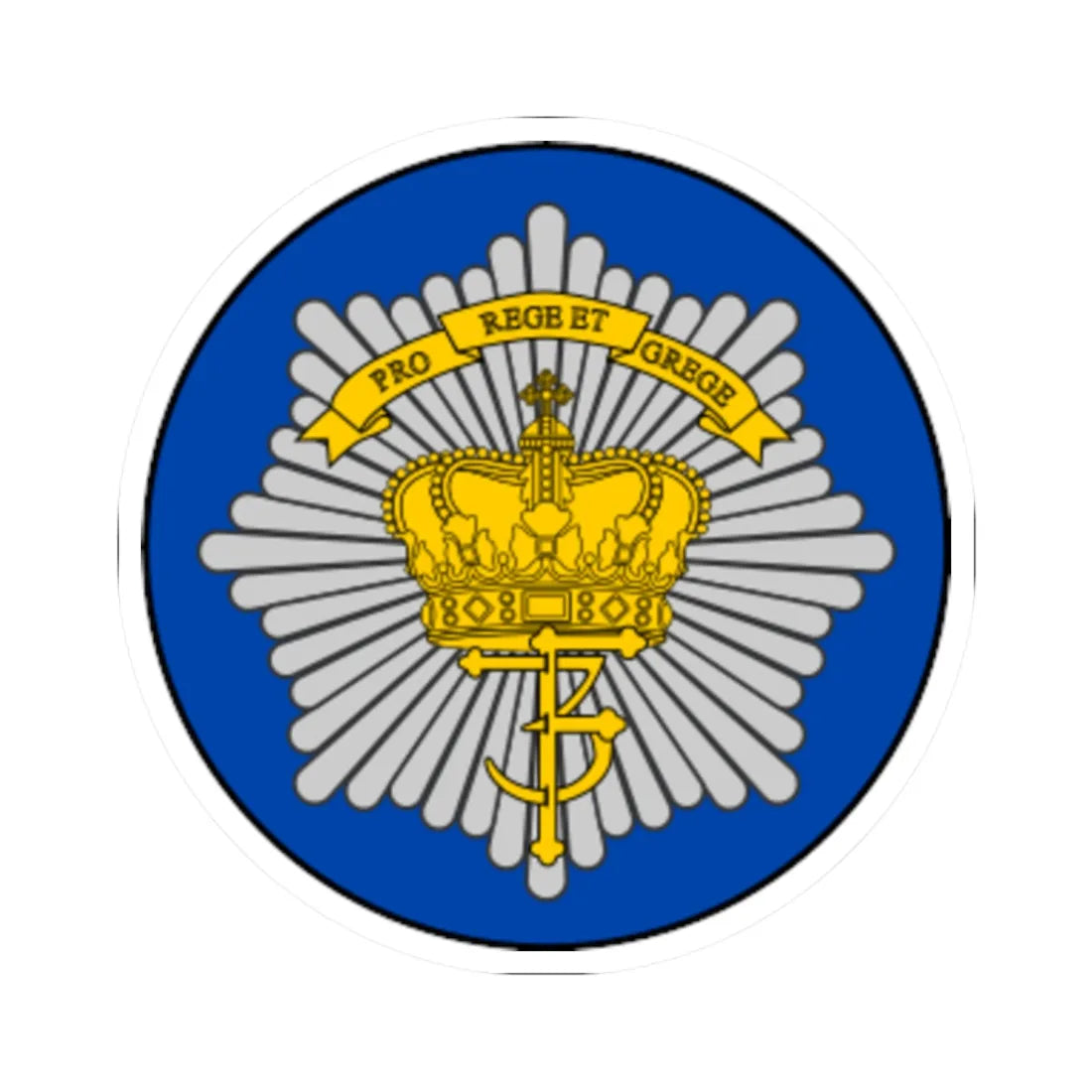 Emblem for the Danish Royal Life Guards III Battalion (Denmark) (Coat of Arms) STICKER Vinyl Kiss-Cut Decal 2 Inch White - The Sticker Space