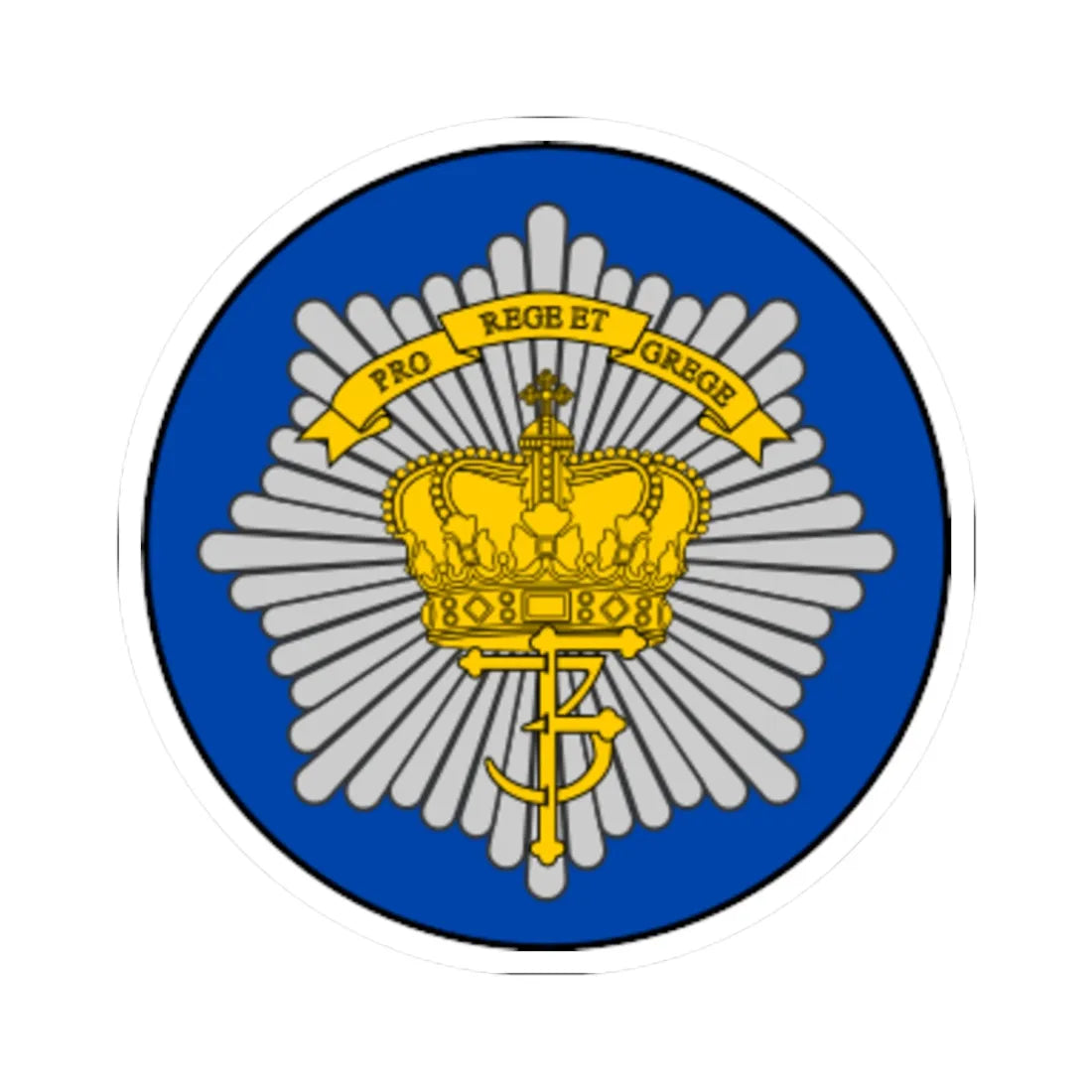 Emblem for the Danish Royal Life Guards III Battalion (Denmark) (Coat of Arms) STICKER Vinyl Kiss-Cut Decal 3 Inch White - The Sticker Space