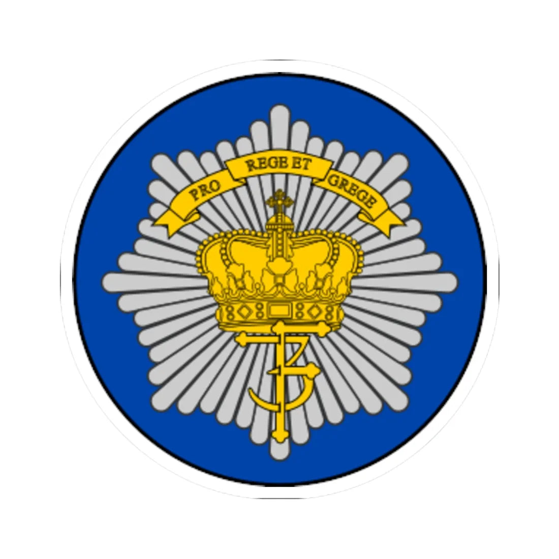 Emblem for the Danish Royal Life Guards III Battalion (Denmark) (Coat of Arms) STICKER Vinyl Kiss-Cut Decal 4 Inch White - The Sticker Space