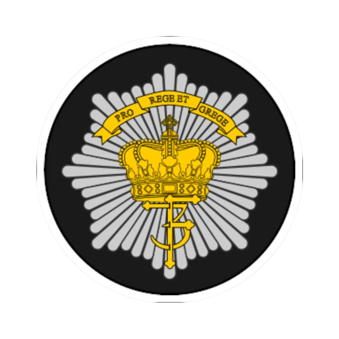 Emblem for the Danish Royal Life Guards V Battalion (Denmark) (Coat of Arms) STICKER Vinyl Kiss-Cut Decal 2 Inch White - The Sticker Space