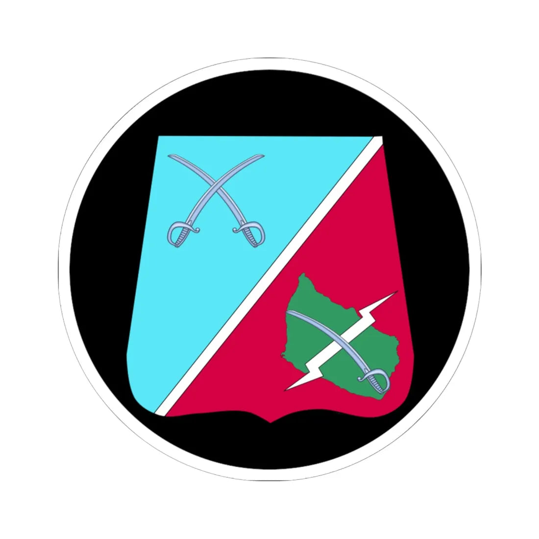 Emblem for the GHR 3Staff (Denmark) (Coat of Arms) STICKER Vinyl Kiss-Cut Decal 6 Inch White - The Sticker Space
