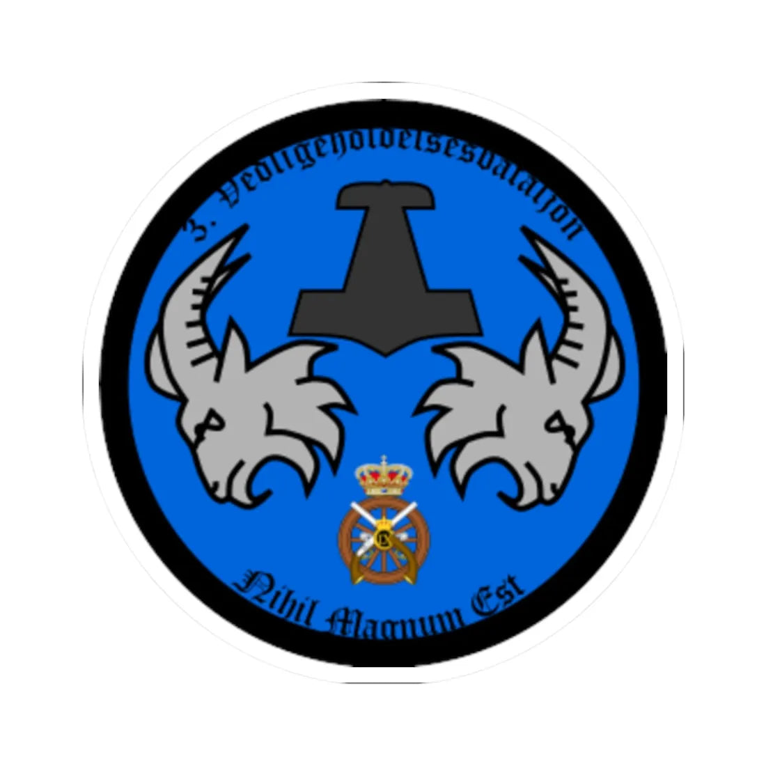 Emblem for the III-TRR (Denmark) (Coat of Arms) STICKER Vinyl Kiss-Cut Decal 2 Inch White - The Sticker Space