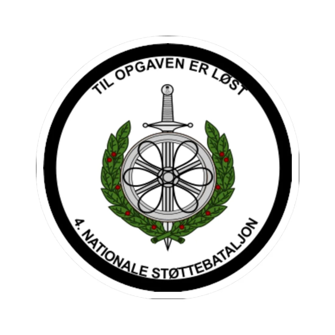 Emblem for the IV-TRR (Denmark) (Coat of Arms) STICKER Vinyl Kiss-Cut Decal 3 Inch White - The Sticker Space