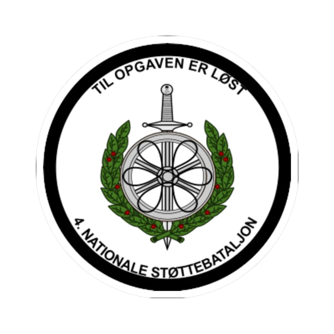 Emblem for the IV-TRR (Denmark) (Coat of Arms) STICKER Vinyl Kiss-Cut Decal 4 Inch White - The Sticker Space