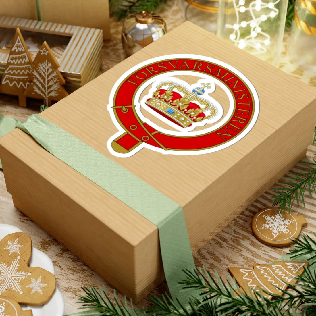 Emblem for the Minister of Defence Denmark (Denmark) (Coat of Arms) STICKER Vinyl Kiss-Cut Decal - The Sticker Space