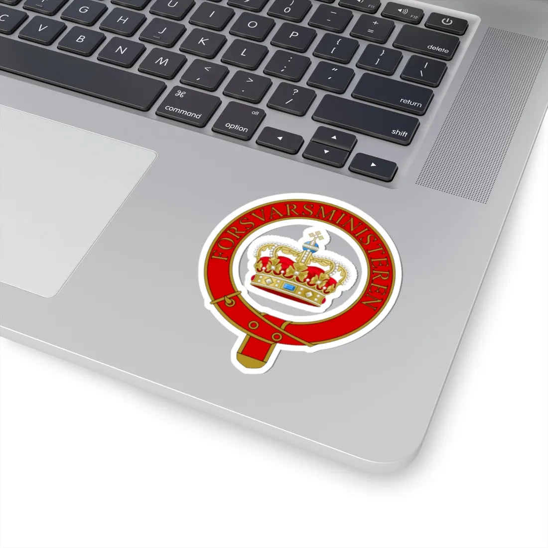 Emblem for the Minister of Defence Denmark (Denmark) (Coat of Arms) STICKER Vinyl Kiss-Cut Decal - The Sticker Space