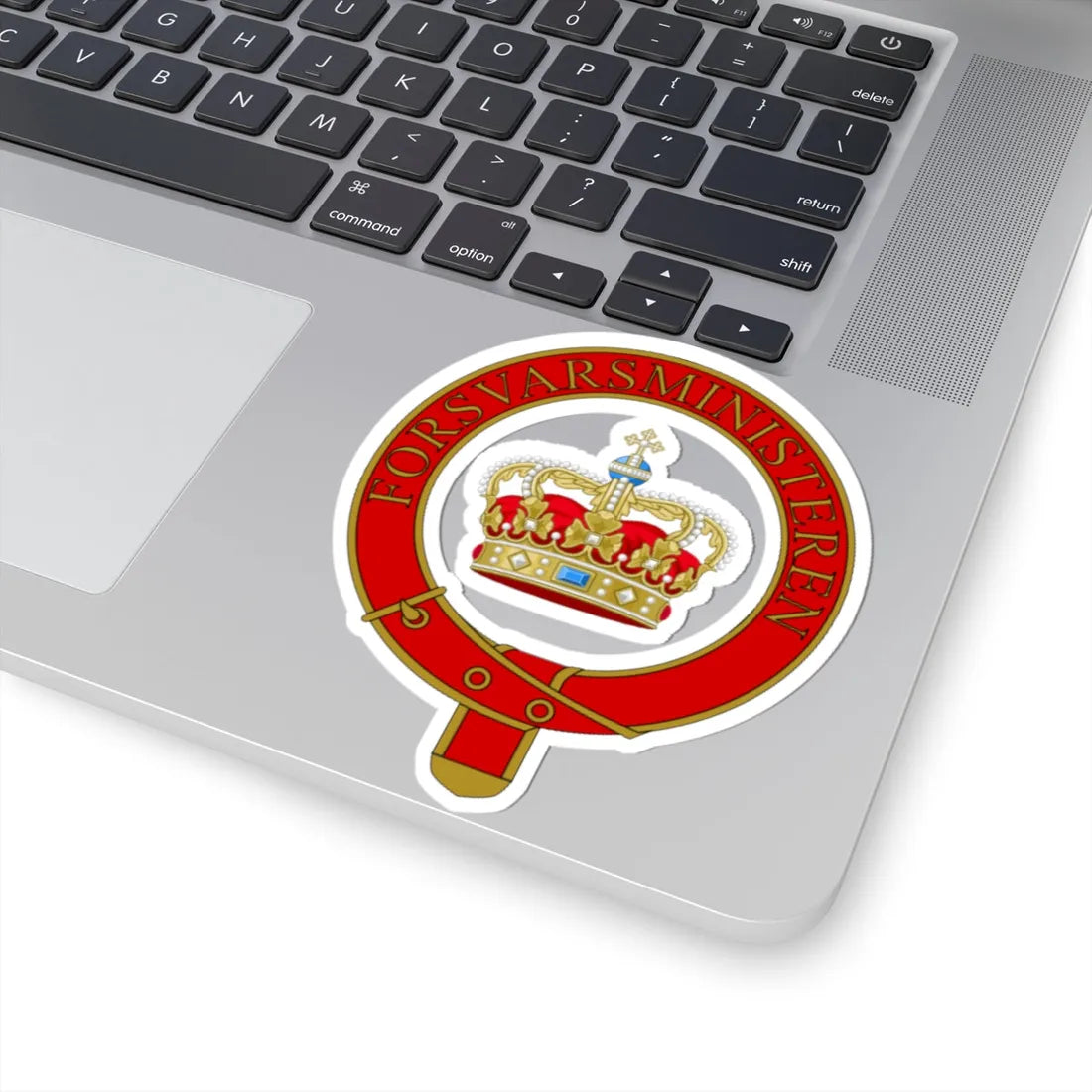 Emblem for the Minister of Defence Denmark (Denmark) (Coat of Arms) STICKER Vinyl Kiss-Cut Decal - The Sticker Space