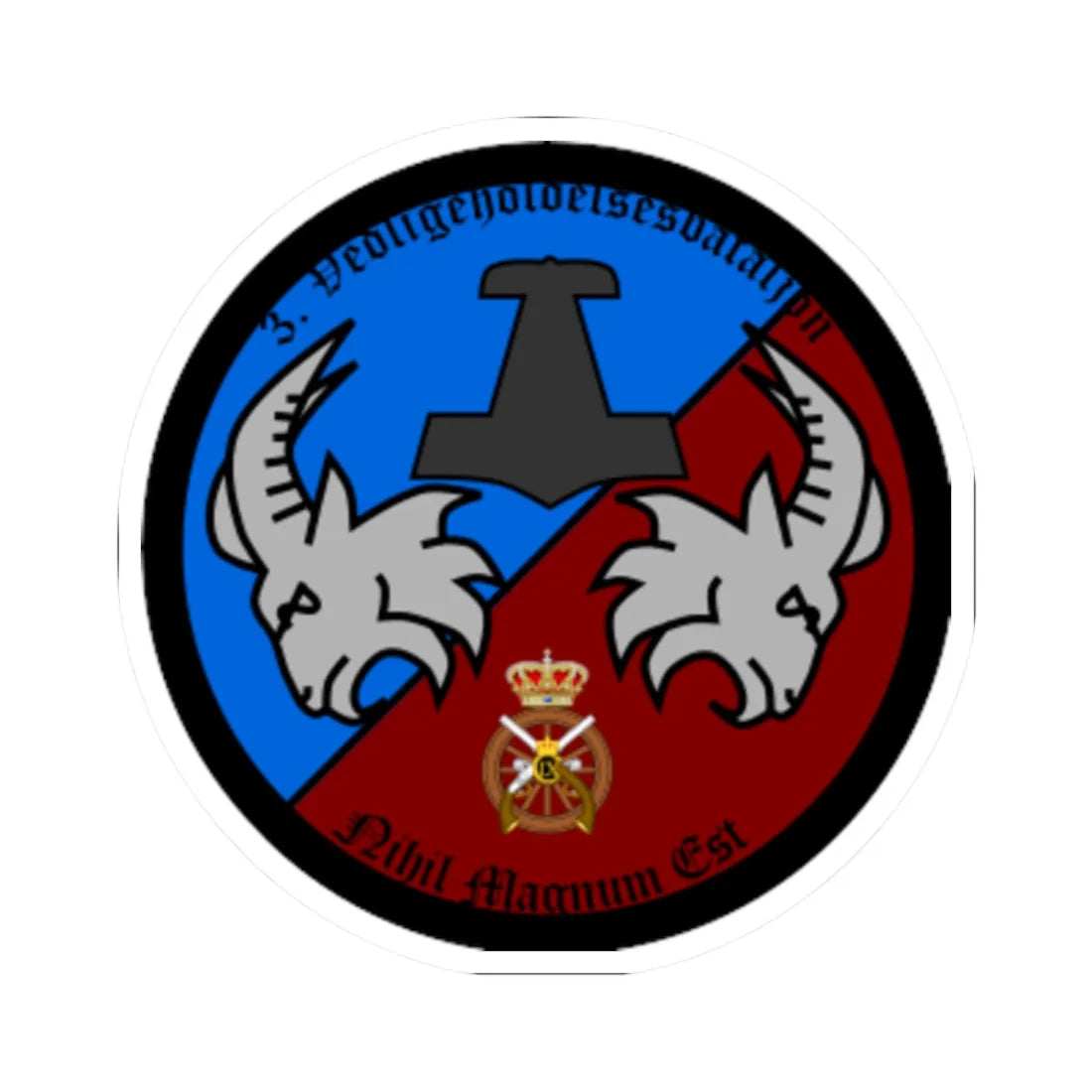 Emblem for the Staff-III-TRR (Denmark) (Coat of Arms) STICKER Vinyl Kiss-Cut Decal 2 Inch White - The Sticker Space