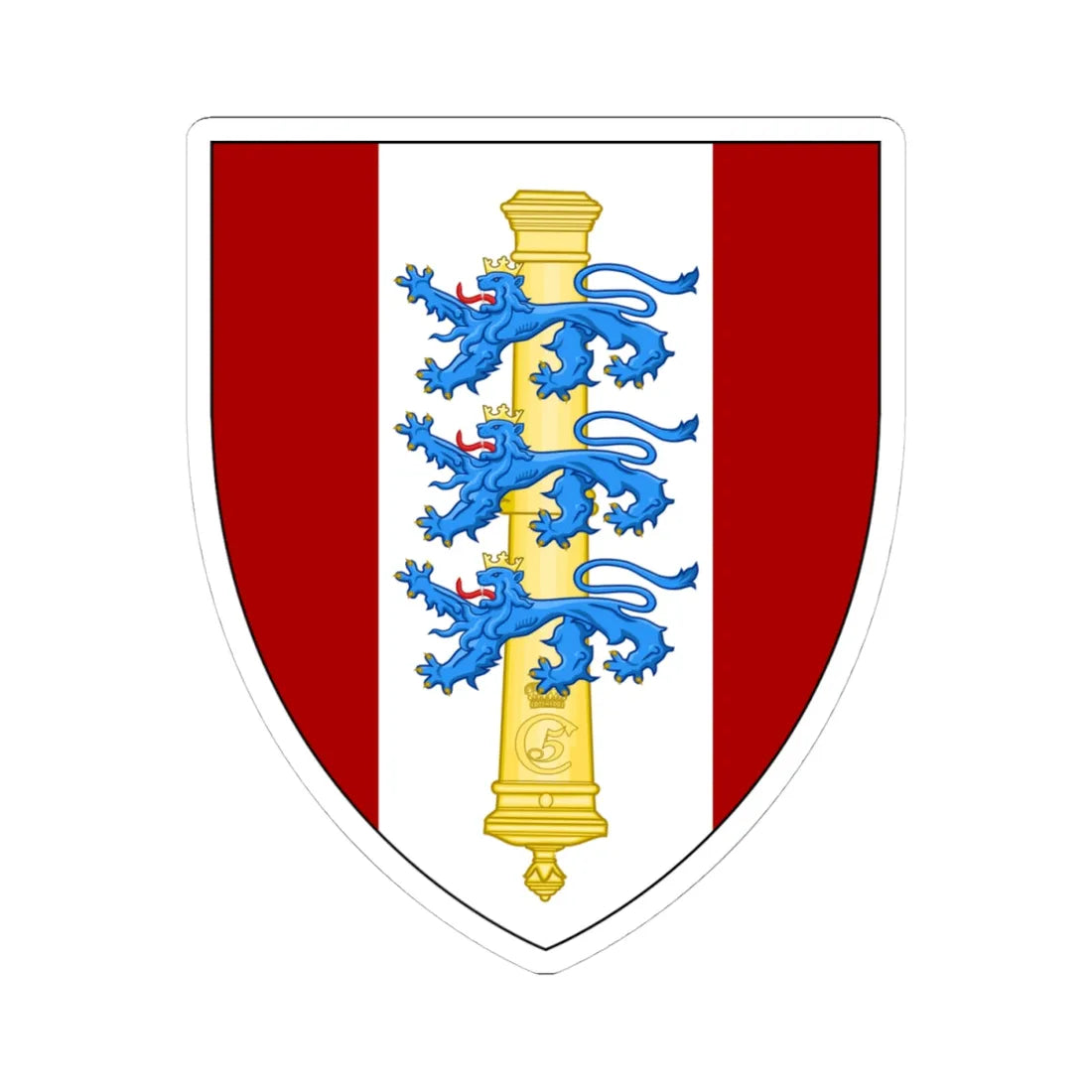 Emblem for the V-SJLAR (Denmark) (Coat of Arms) STICKER Vinyl Kiss-Cut Decal 4 Inch White - The Sticker Space