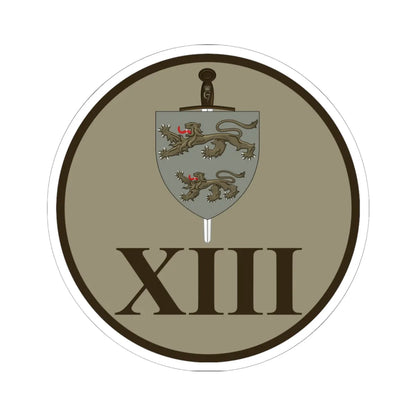 Emblem for the XIII-SLFR (Denmark) (Coat of Arms) STICKER Vinyl Kiss-Cut Decal 6 Inch White - The Sticker Space