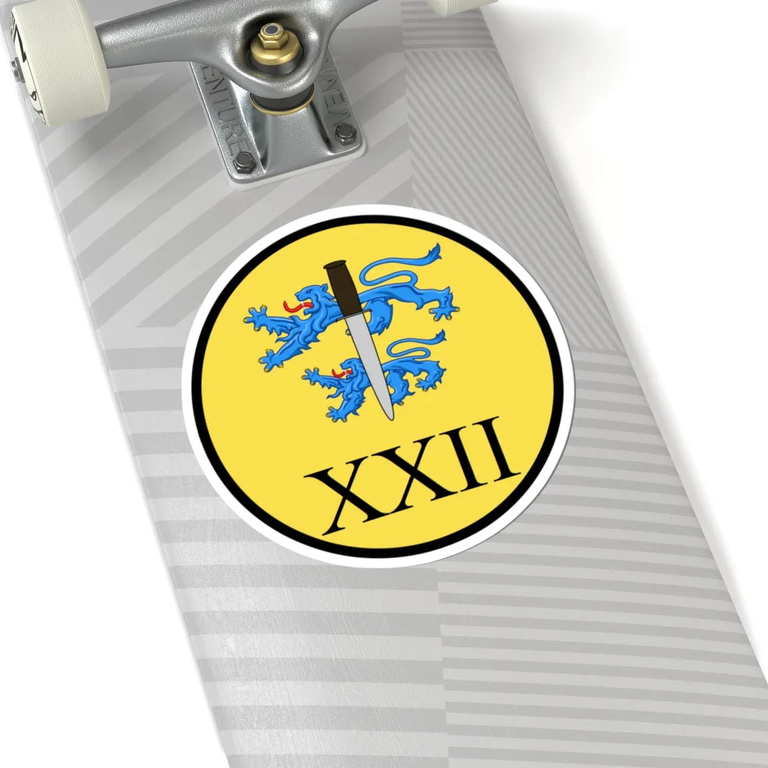 Emblem for the XXII-SLFR (Denmark) (Coat of Arms) STICKER Vinyl Kiss-Cut Decal - The Sticker Space