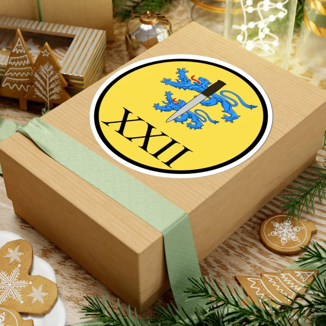 Emblem for the XXII-SLFR (Denmark) (Coat of Arms) STICKER Vinyl Kiss-Cut Decal - The Sticker Space