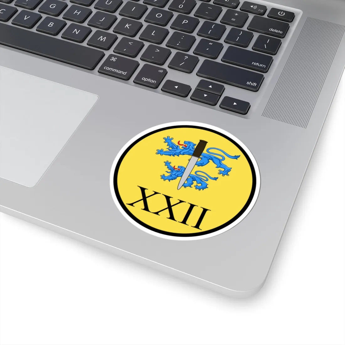 Emblem for the XXII-SLFR (Denmark) (Coat of Arms) STICKER Vinyl Kiss-Cut Decal - The Sticker Space