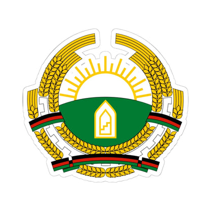 Emblem of Afghanistan 1987-1992 (Afghanistan) (Coat of Arms) STICKER Vinyl Kiss-Cut Decal 6 Inch White - The Sticker Space