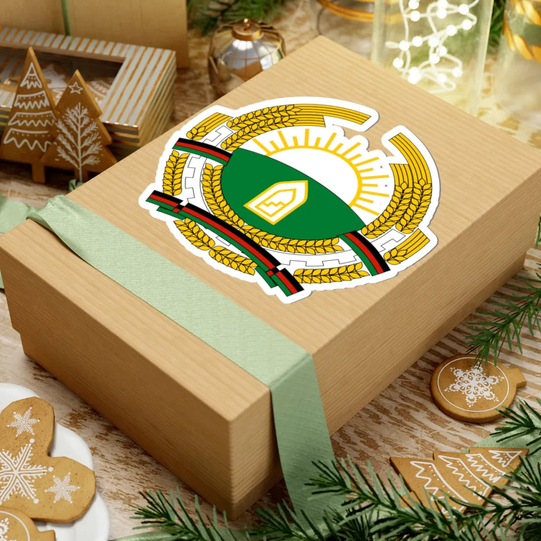 Emblem of Afghanistan 1987-1992 (Afghanistan) (Coat of Arms) STICKER Vinyl Kiss-Cut Decal - The Sticker Space