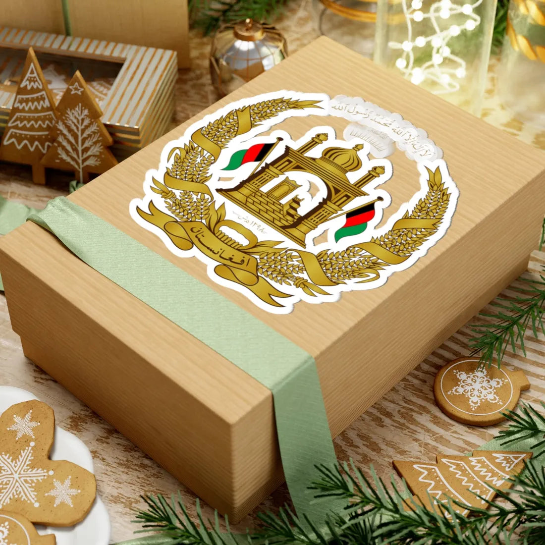 Emblem of Afghanistan 2004-2021 (Afghanistan) (Coat of Arms) STICKER Vinyl Kiss-Cut Decal - The Sticker Space