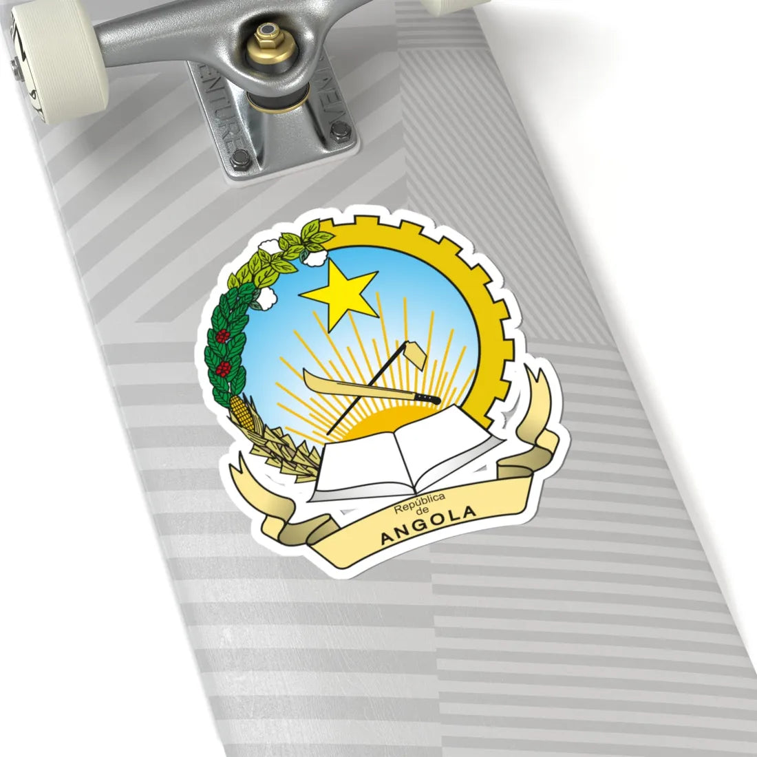 Emblem of Angola (Angola) (Coat of Arms) STICKER Vinyl Kiss-Cut Decal - The Sticker Space