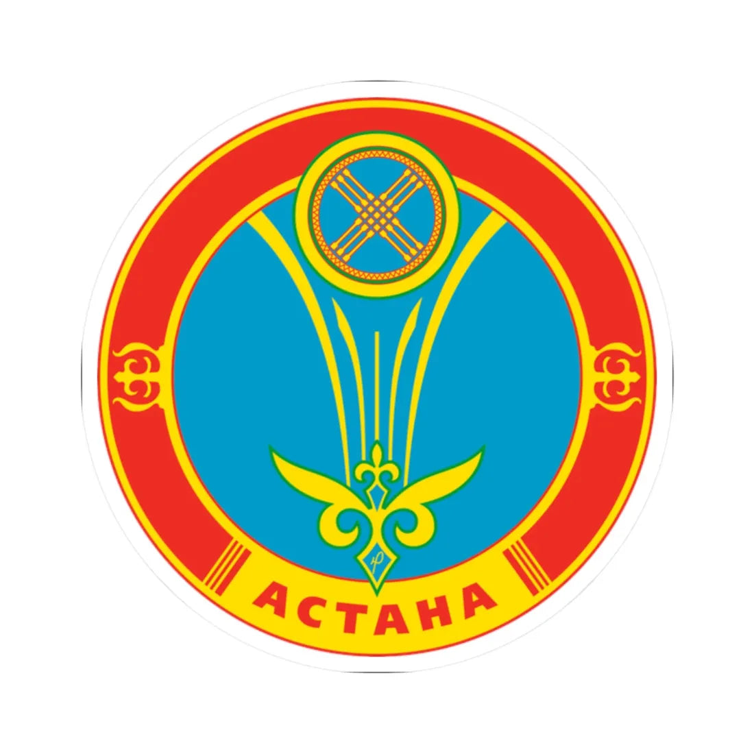 Emblem of Astana (Kazakhstan) (Coat of Arms) STICKER Vinyl Kiss-Cut Decal 2 Inch White - The Sticker Space