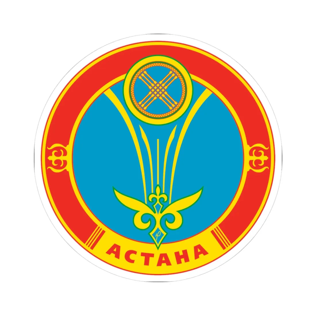 Emblem of Astana (Kazakhstan) (Coat of Arms) STICKER Vinyl Kiss-Cut Decal 3 Inch White - The Sticker Space