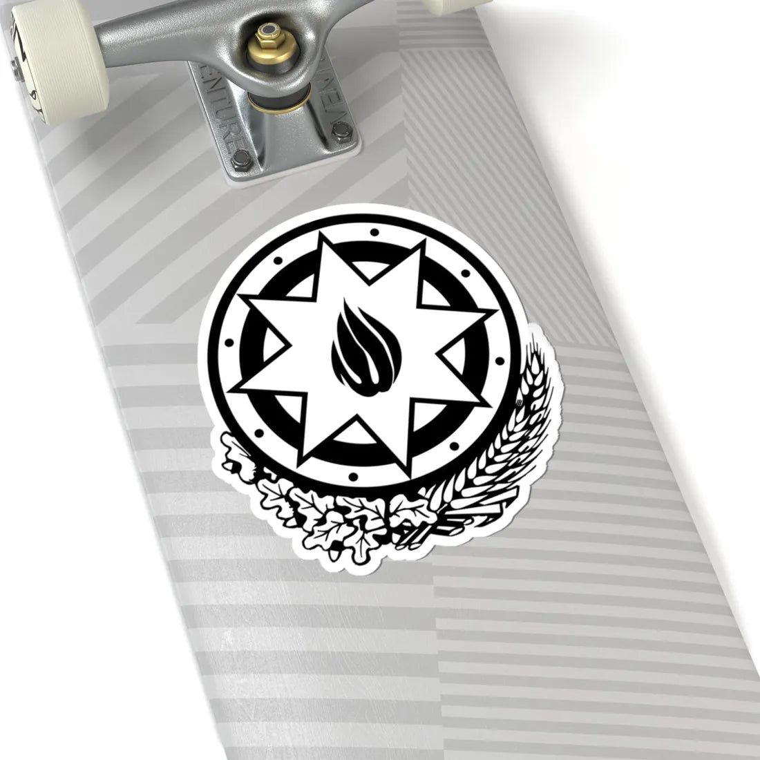 Emblem of Azerbaijan black-white (Azerbaijan) (Coat of Arms) STICKER Vinyl Kiss-Cut Decal - The Sticker Space
