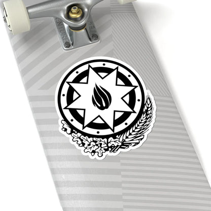 Emblem of Azerbaijan black-white (Azerbaijan) (Coat of Arms) STICKER Vinyl Kiss-Cut Decal - The Sticker Space