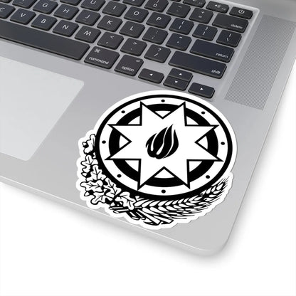 Emblem of Azerbaijan black-white (Azerbaijan) (Coat of Arms) STICKER Vinyl Kiss-Cut Decal - The Sticker Space