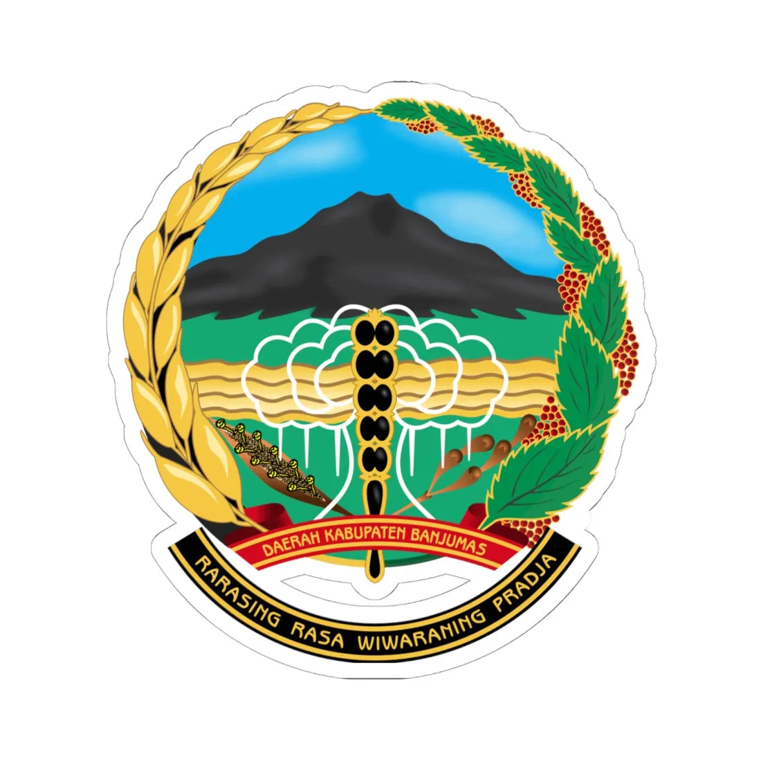 Emblem of Banyumas Regency (Indonesia) (Coat of Arms) STICKER Vinyl Kiss-Cut Decal 6 Inch White - The Sticker Space