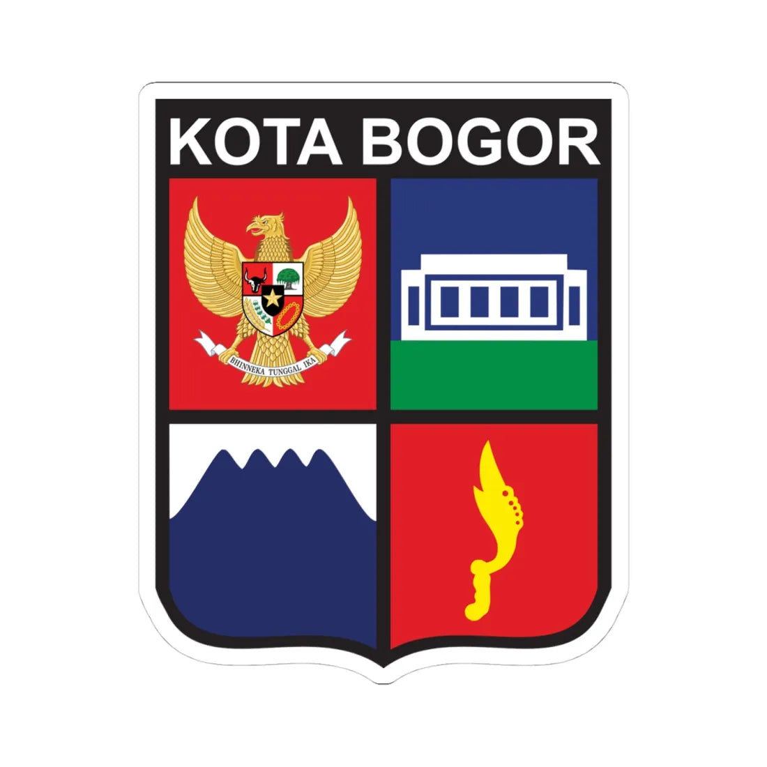 Emblem of Bogor (Indonesia) (Coat of Arms) STICKER Vinyl Kiss-Cut Decal 4 Inch White - The Sticker Space
