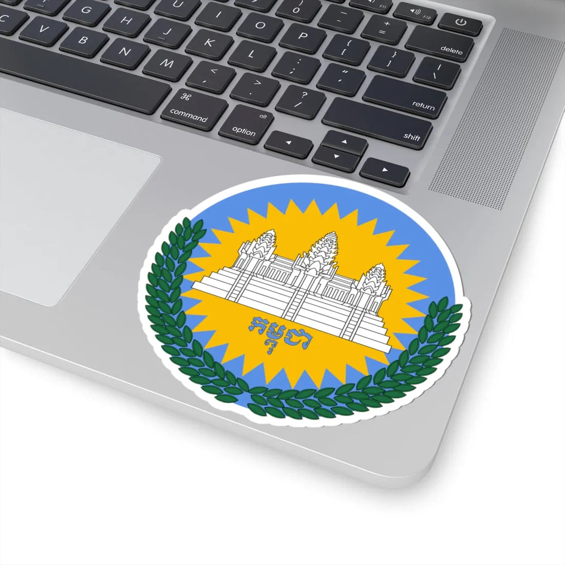 Emblem of Cambodia 1992-1993 (Cambodia) (Coat of Arms) STICKER Vinyl Kiss-Cut Decal - The Sticker Space