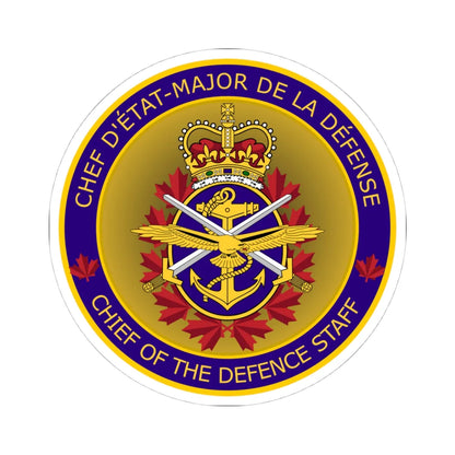 Emblem of Chief of the Defence Staff Canada (Canada) (Coat of Arms) STICKER Vinyl Kiss-Cut Decal 4 Inch White - The Sticker Space