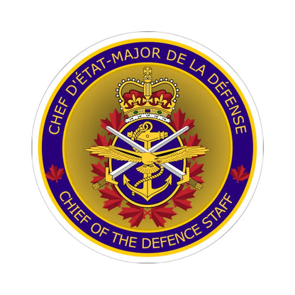Emblem of Chief of the Defence Staff Canada (Canada) (Coat of Arms) STICKER Vinyl Kiss-Cut Decal 6 Inch White - The Sticker Space