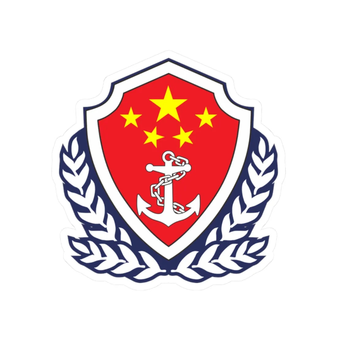 Emblem of China Coast Guard (China) (Coat of Arms) STICKER Vinyl Kiss-Cut Decal 2 Inch White - The Sticker Space