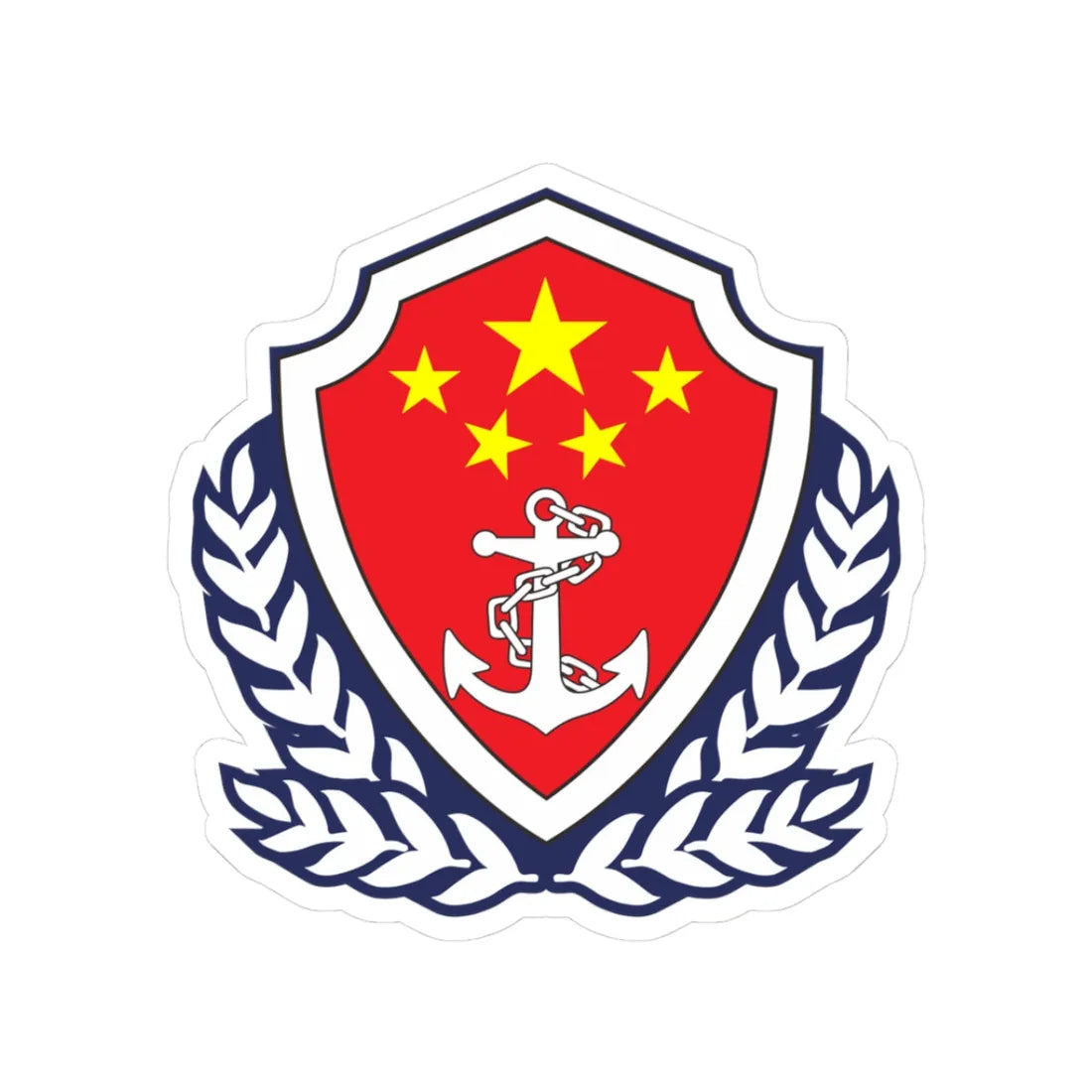 Emblem of China Coast Guard (China) (Coat of Arms) STICKER Vinyl Kiss-Cut Decal 3 Inch White - The Sticker Space