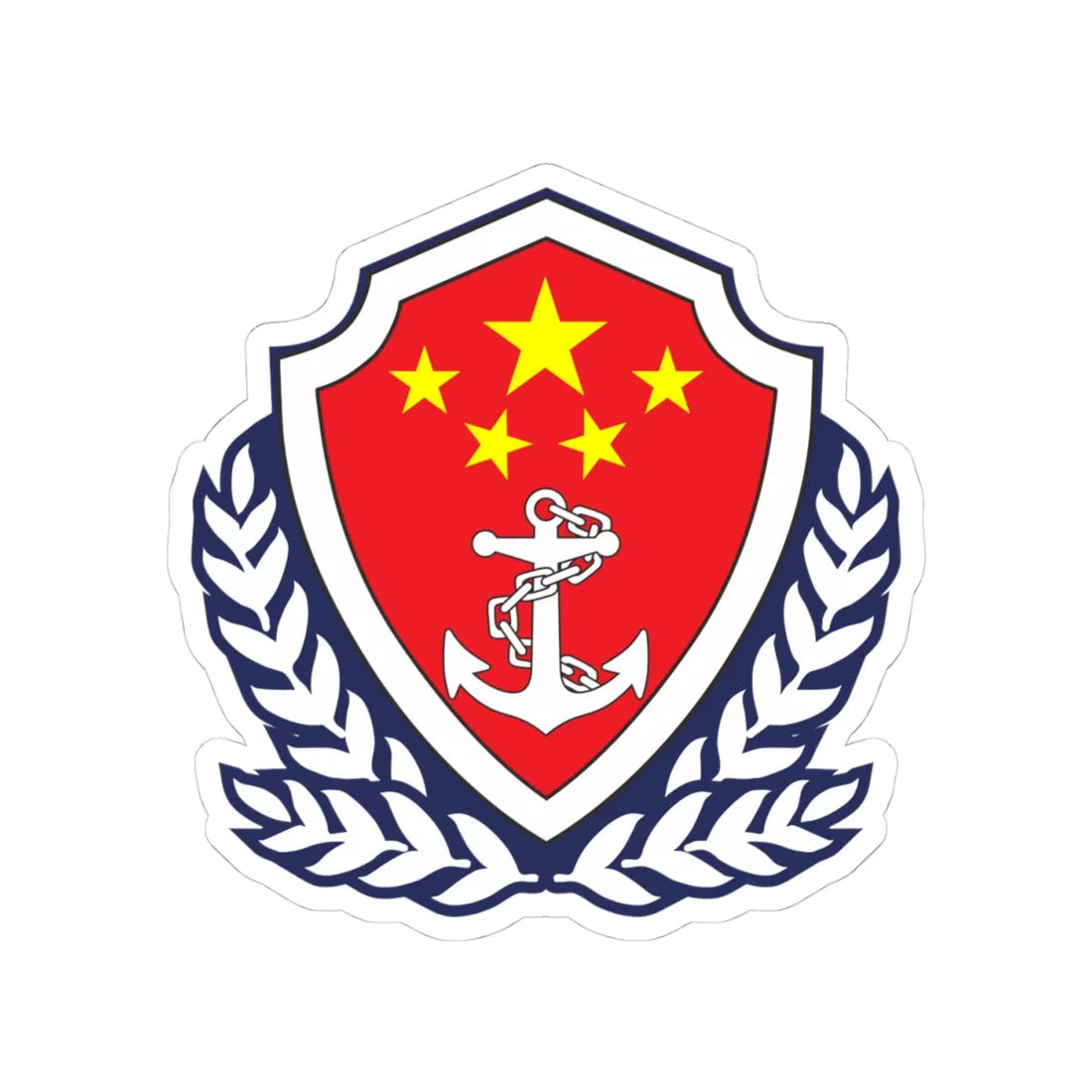 Emblem of China Coast Guard (China) (Coat of Arms) STICKER Vinyl Kiss-Cut Decal 4 Inch White - The Sticker Space