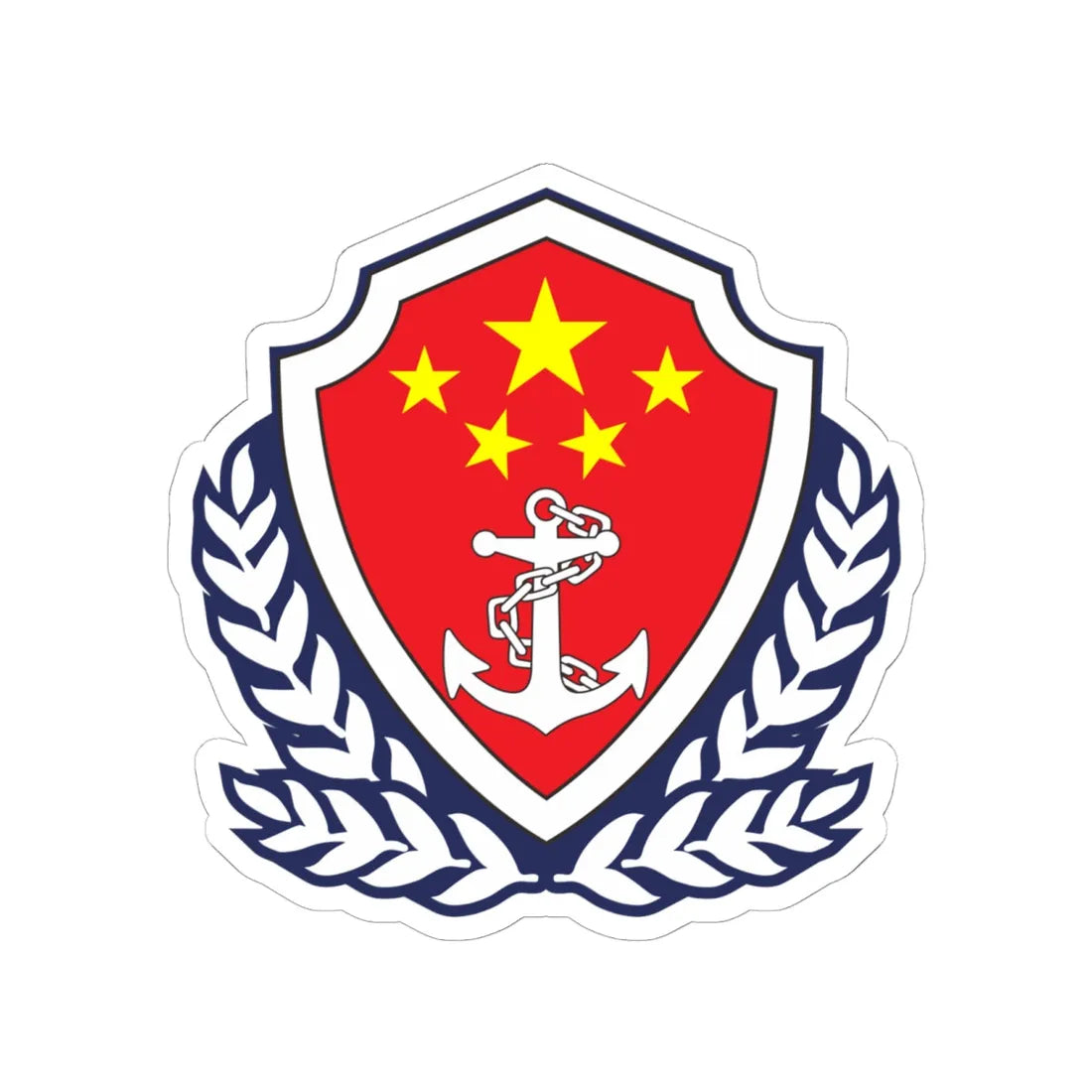 Emblem of China Coast Guard (China) (Coat of Arms) STICKER Vinyl Kiss-Cut Decal 6 Inch White - The Sticker Space