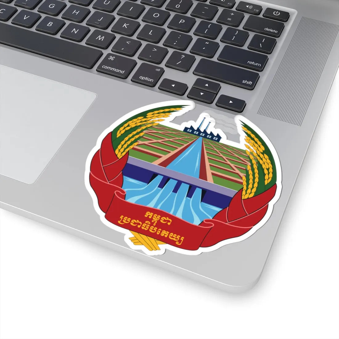Emblem of Democratic Kampuchea 1975-1979 (Cambodia) (Coat of Arms) STICKER Vinyl Kiss-Cut Decal - The Sticker Space