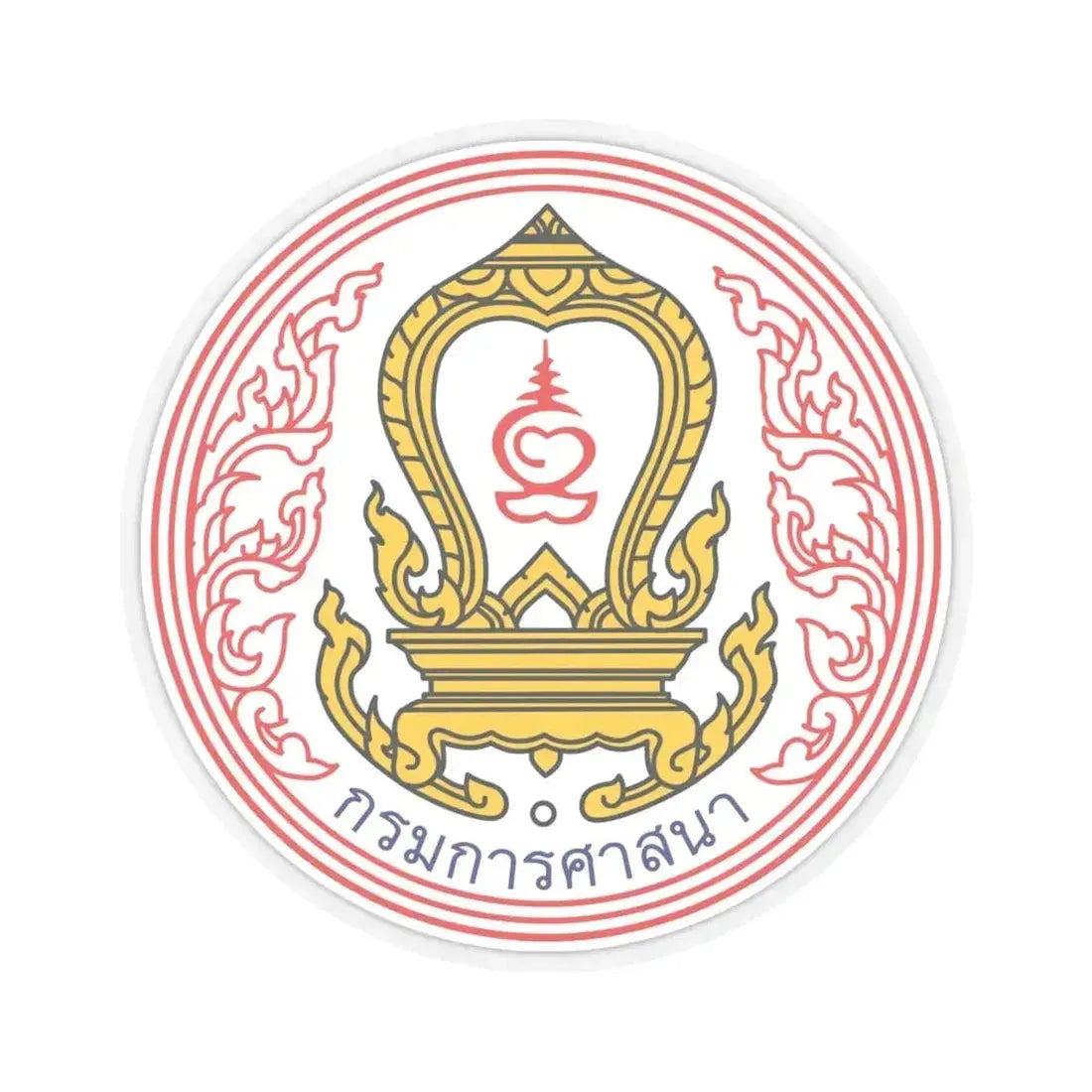 Emblem of Department of Religious Affairs of Thailand (Thailand) STICKER Vinyl Kiss-Cut Decal 6 Inch Transparent - The Sticker Space