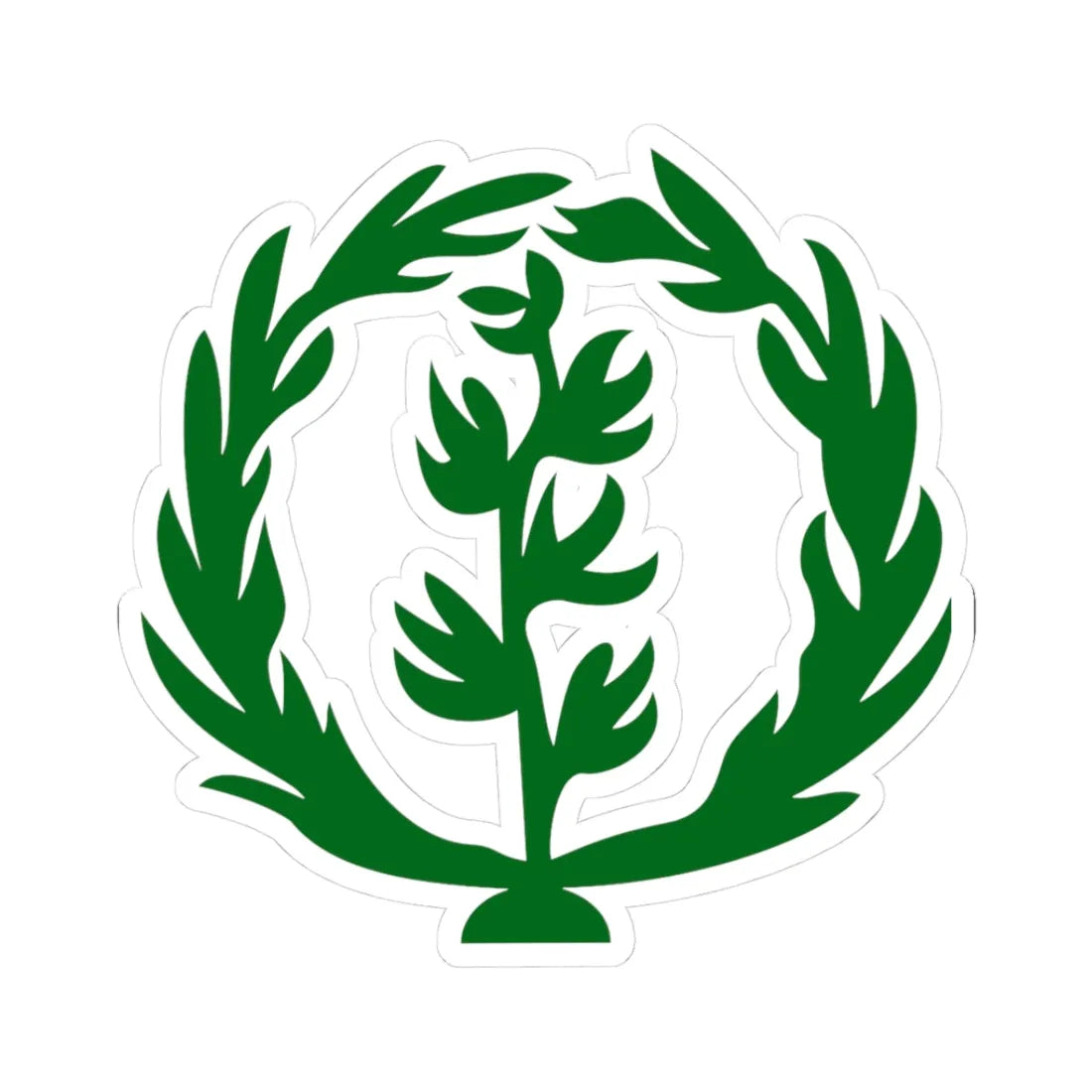 Emblem of Eritrea 1952-1962 (Eritrea) (Coat of Arms) STICKER Vinyl Kiss-Cut Decal 3 Inch White - The Sticker Space