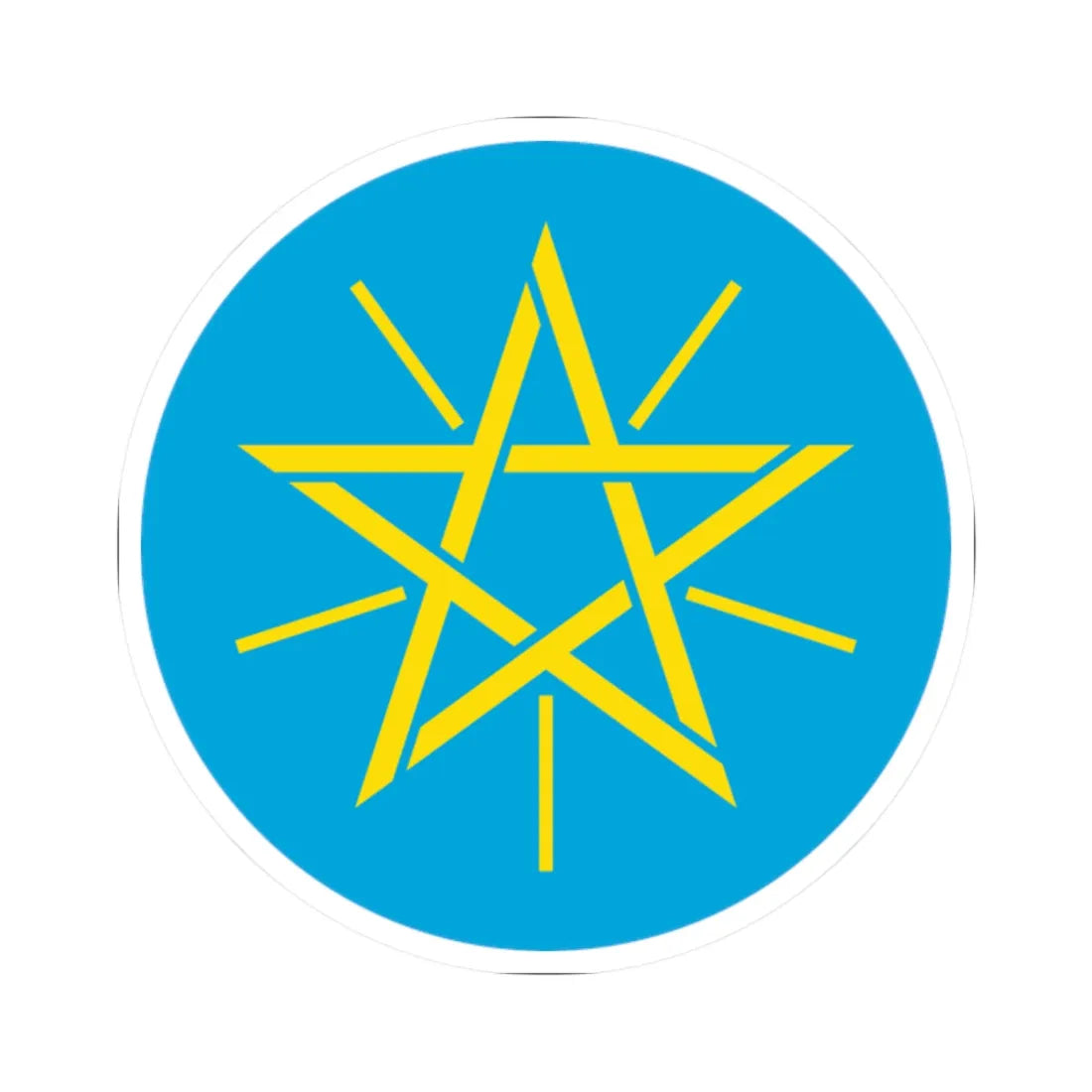 Emblem of Ethiopia 1996-2009 (Ethiopia) (Coat of Arms) STICKER Vinyl Kiss-Cut Decal 2 Inch White - The Sticker Space