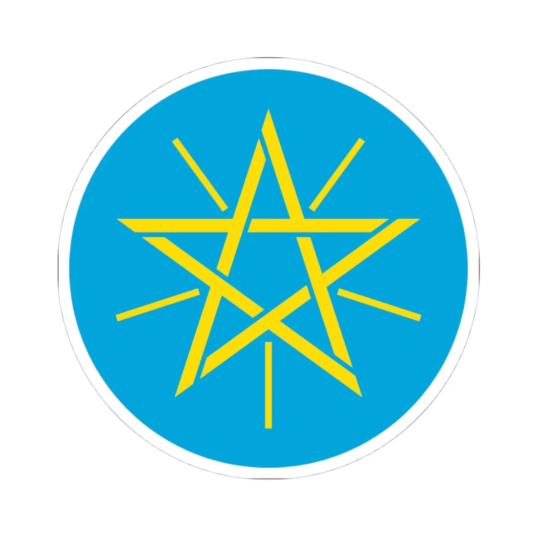 Emblem of Ethiopia 1996-2009 (Ethiopia) (Coat of Arms) STICKER Vinyl Kiss-Cut Decal 4 Inch White - The Sticker Space
