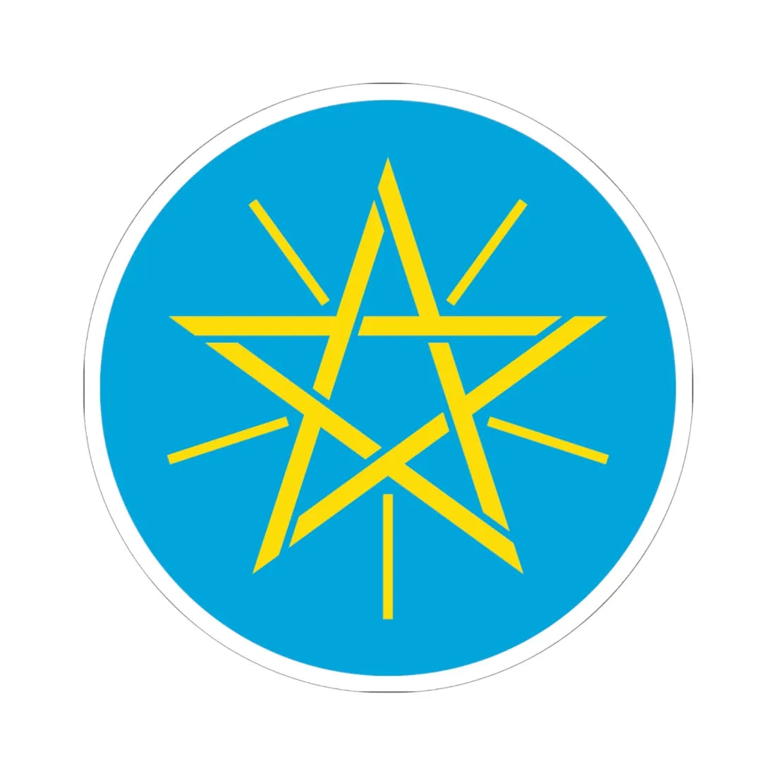 Emblem of Ethiopia 1996-2009 (Ethiopia) (Coat of Arms) STICKER Vinyl Kiss-Cut Decal 6 Inch White - The Sticker Space